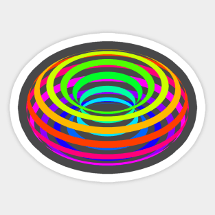 Rainbow Dognut sliced horizontally Sticker